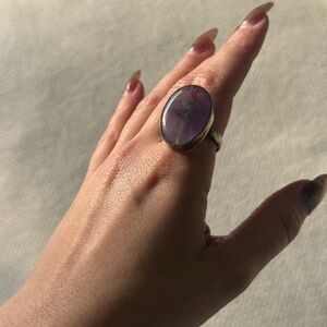 Amethyst Oval Ring with Silver Setting